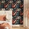 MuralPeel Cream Red Rooster Floral Dark Black Navy Peel and Stick Wallpaper Easy Peel Off Self Adhesive Removable Stick on Wall Paper for Kitchen Renter Friendly