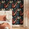 MuralPeel Cream Red Rooster Floral Dark Black Navy Peel and Stick Wallpaper Easy Peel Off Self Adhesive Removable Stick on Wall Paper for Kitchen Renter Friendly