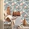 MuralPeel Vintage Blue Pink Peony Floral Bird Peel and Stick Wallpaper Easy Peel Off Self Adhesive Removable Stick on Wall Paper for Kitchen Renter Friendly
