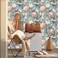 MuralPeel Vintage Blue Pink Peony Floral Bird Peel and Stick Wallpaper Easy Peel Off Self Adhesive Removable Stick on Wall Paper for Kitchen Renter Friendly