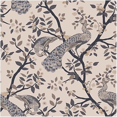 Blooming Wall DPYD19W Peacock Standing on Branches Textured Peel and Stick Wallpaper SelfAdhesive Prepasted Wallpaper Wall Dcor