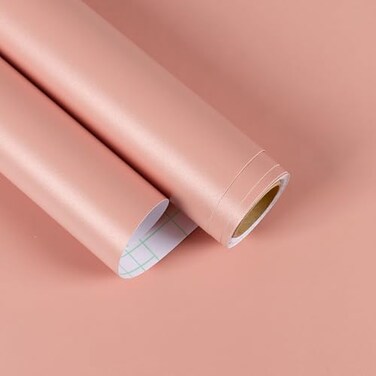 EaseStick Peach Pink Wallpaper Stick and Peel Matte Solid Pink Contact Paper for Cabinets Renter Friendly Removable Wallpaper for Girls Bedroom Self Adhesive Waterproof Nursery Wall Paper 157x160