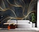 Eierme Simple Golden Lines wall Mural Wallpaper for Bedroom 137 x 100Not Peel and Stick