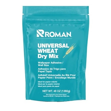 ROMAN Universal Wheat Dry Mix Wallpaper Adhesive Premium Grade for Lightweight and Delicate Wallpaper Book Binding Easy Mix Application 3 lb 1500 sq ft