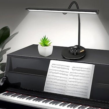 TonyEst Piano Light Upgraded LED Piano Lamp for GrandUpright Digital Pianos Music Stand Lamp with Adjustable Gooseneck AutoOff Timer 5 Color Modes Dimmable USB Charging Port EyeCare Desk Light