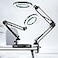HITTI 10X Magnifying Glass with Light 1800 Lumens Stepless Dimmable 3 Color Modes 42 Real Glass Lens LED Desk Lamp Clamp Magnifier Light and Stand for Crafts Soldering Fly Tying Close Work