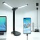hukunos LED Desk Lamps for Home Office 14W Bright Double Swing Arm LED Desk Lamp with USB Charging Port EyeCaring Task Lamp Desktop Lamp with Night Light Table Read Light for Bedroom Work Study Craft