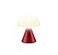 Lexon Mina Small Mushroom Lamp LED Portable Bedside Light for Bedrooms Kids Nursery Rechargeable with 12h Autonomy Memory Dimmer Aluminum Dark Red