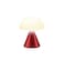 Lexon Mina Small Mushroom Lamp LED Portable Bedside Light for Bedrooms Kids Nursery Rechargeable with 12h Autonomy Memory Dimmer Aluminum Dark Red