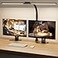 SIBRILLE LED Desk Lamp for Home Office Dimmable Computer Desk Light with Clamp Modern Architect Task Lamp with Color Changing Flexible Desktop Lamp with Gooseneck for Monitor Double Head Black