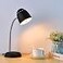 CONCA EyeCaring Table Lamp of Simple Designs Home E26 Led Screw Basic Metal Desk Lamp with Flexible Gooseneck Hose Neck Study Lamp for Bedroom Office Living Room Convenient OnOff SwitchBlack