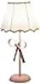 LTTKLMP Nordic White Pink Table Lamp for Girls Bedroom Single Cute Bow Table Lamp with Fabric Shade Modern Decorative Bedside Light Coastal Bedside Table Kids Bedroom Reading Desk Lighting