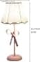 LTTKLMP Nordic White Pink Table Lamp for Girls Bedroom Single Cute Bow Table Lamp with Fabric Shade Modern Decorative Bedside Light Coastal Bedside Table Kids Bedroom Reading Desk Lighting