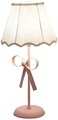 LTTKLMP Nordic White Pink Table Lamp for Girls Bedroom Single Cute Bow Table Lamp with Fabric Shade Modern Decorative Bedside Light Coastal Bedside Table Kids Bedroom Reading Desk Lighting