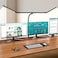 Pzloz Led Desk Lamps for Home Office Eye Caring Architect Lamp with Clamp Double Head Computer Monitor Work Desk Light with Remote Control 24W Flexible Dimmable Desktop Table Lamp