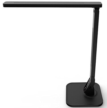 Lampat Dimmable LED Desk Lamp 4 Lighting Modes ReadingStudyingRelaxationBedtime 5Level Dimmer TouchSensitive Control Panel 1Hour Auto Timer 5V1A USB Charging Port Piano Black