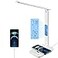 poukaran LED Desk Lamp with Wireless Charger USB Charging Port Office Table Lamp with Clock Alarm Date Temperature for Home Office White