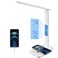 poukaran LED Desk Lamp with Wireless Charger USB Charging Port Office Table Lamp with Clock Alarm Date Temperature for Home Office White
