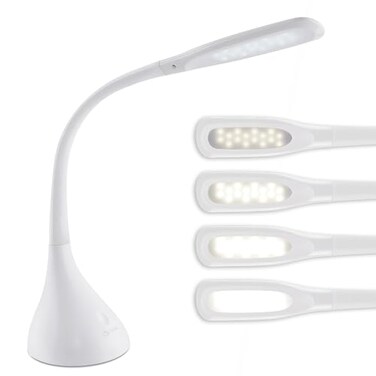 OttLite Creative Curves LED Desk Lamp with Adjustable Neck Dimmable with 4 Brightness Settings Energy Efficient Natural Daylight LEDs for Home Office Computer Desk Dorms