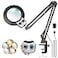KIRKAS 12X Magnifying Glass with Light and Stand Overhead Knob Magnifying Lamp for Workbench Craft Sewing LED Lighted Magnifier Real Glass Lens Adjust Arm Stepless Dimming and Color22in Clamp