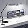 Toolour LED Desk Lamps for Home Office 2 in 1 Double Head Desk Lamp with Clamp BaseRemote ControlDimmable Architect Clip on Desktop Computer Light Bar with Memory for Workbench Darkroom