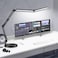 Toolour LED Desk Lamps for Home Office 2 in 1 Double Head Desk Lamp with Clamp BaseRemote ControlDimmable Architect Clip on Desktop Computer Light Bar with Memory for Workbench Darkroom