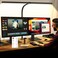 MACASA LED Desk Lamp for Office Dorm Home Eye Caring Desk Light with Timer Remote Control 24W Brightest Dual Screen Computer Monitor Gooseneck Dimmable Table lamp with AntiGlare Cover Clamp