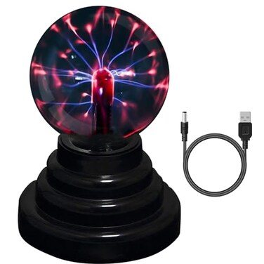 RioRand RRUSB6IN Plasma Ball Lamp Light Touch Sensitive Nebula Sphere Globe Novelty Toy USB or Battery Powered 4 x 4 x 6