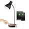 LALISU Metal Desk Lamp Wireless Charging Table Lamp Touch Reading Lights Arc Desk Lamps for Bedroom 3 Way Dimmable Bedside Lamp with USB Charging Ports Lamp for Study Room and Office Black