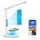 wanjiaone Multifunctional LED Desk Lamp with Wireless ChargerUSB Charging PortClockPhone HolderDesk Lamps for Home OfficeEyeCaring Reading LampStudy Lamp for BoysGirlsTeensWhite