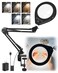 NAKOOS Lighted Magnifying Glass 10X 5X Magnifying Glass with Light Dimmable Magnifier with Lamp Adjustable 10 Level Brightness and 5 Color Desktop Clamp Magnifiers for Craft Painting Workbench White