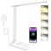 White crown LED Desk Lamp with 15W Wireless Charger USB Port Dimmable Table Lamp with 5 Lighting Modes Sensitive Touch Control Foldable Portable Desk Light for Home Office Bedroom Reading