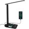 White crown LED Desk Lamp with 15W Wireless Charger USB Port Dimmable Table Lamp with 5 Lighting Modes Sensitive Touch Control Foldable Portable Desk Light for Home Office Bedroom Reading