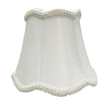 Royal Designs, Inc. Royal Designs Inc CSO10275WH Softback Scalloped Bell Chandelier Shade with Designer Trim 3 x 5 x 45 White