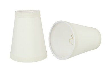 Aspen Creative 326662 Small Hardback Empire Shape Chandelier ClipOn Lamp Shade Set 2 Pack Transitional Design in White 4 bottom width 2 12 x 4 x 5