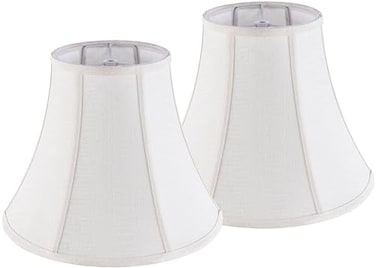 JERHOUS Creme White Bell Lamp Shades Set of 2 Medium Shade 67Top x 13Bottom x 10HighSpider Traditional Lampshade for Table Bedside Lamp Replacement Lampshades By