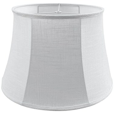 Tootoo Star Brown Large Drum Lamp Shade for Chandeliers Floor Light and Table Lamp12x16x11 SpiderFabric Natural Linen Hand Crafted White