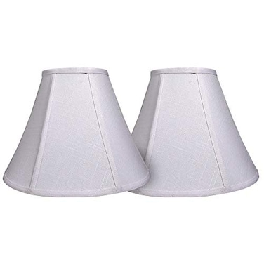 TOOTOO STAR Double White Lamp Shade Set of 2 Large Bell Lampshade for Floor Light and Table Lamp 6x14x10 inch DIY Fabric Natural Linen Hand Crafted Spider White 6x14x10 inch