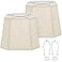 Seaside village Rectangle Lamp Shades Set of 2 105 x 10x 13 Medium Cut Corner Beige Lampshades Natural Linen Hand Crafted Include 2 Pack Lamp Harps Suitable for E26 Base and Saddle Base Easy Assembly