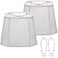 Seaside village Gray Lamp Shades Set of 2 105 x 10x 13 Medium Rectangle Lampshades Cut Corner Fabric Lamp Shades Replacement Include 2 Lamp Harps Suitable for E26 Base and Saddle Base Easy Assembly Re