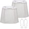 Seaside village Gray Lamp Shades Set of 2 105 x 10x 13 Medium Rectangle Lampshades Cut Corner Fabric Lamp Shades Replacement Include 2 Lamp Harps Suitable for E26 Base and Saddle Base Easy Assembly Re