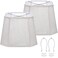 Seaside village Gray Lamp Shades Set of 2 105 x 10x 13 Medium Rectangle Lampshades Cut Corner Fabric Lamp Shades Replacement Include 2 Lamp Harps Suitable for E26 Base and Saddle Base Easy Assembly Re