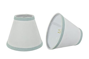 Aspen Creative 320442A Small Hardback Empire Shape Chandelier ClipOn Lamp Shade Set 2 Pack Transitional Design in White 6 bottom width 3 x 6 x 5