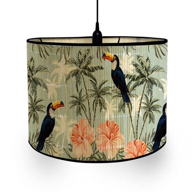 Jianghehaihai Bamboo Lamp Shade Green Plants Pattern Chandelier Lamp Lampshade Japanese Style Light Cover Lamp Shades for Floor Light and Table Lamp D
