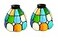 HUIMEIJU Multicolored Stained Glass Lampshade 2Piece Set Fan Shaped Tiffany Style Replacement
