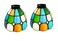 HUIMEIJU Multicolored Stained Glass Lampshade 2Piece Set Fan Shaped Tiffany Style Replacement