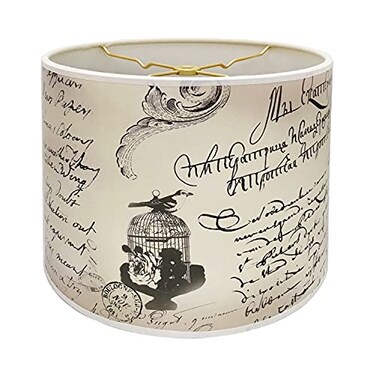 Royal Designs, Inc. Royal Designs Inc Trendy Decorative Handmade Drum Shade Made in USA 10in HBC804410 Caligraphy