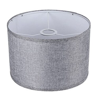 ROTTOGOON 11x11x8 Assembly Required Lampshade for Floor Lamp Table Lamp Bedside Lamp Fabric Drum Lampshade Classic Modern Style Spider Fitter Linen Gray