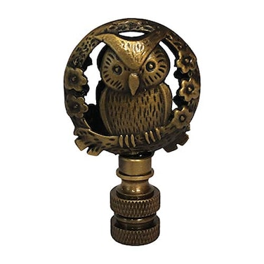 Royal Designs, Inc. Royal Designs Inc Decorative Wise Owl Lamp Finial F5098AB1 Antique Brass