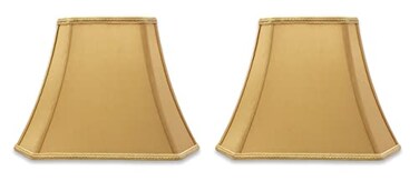 Royal Designs, Inc. Royal Designs Inc DSO6814AGL2 Rectangle Cut Corner Bell Designer Lamp Shade 6x8 x 9x14 x 10625 Antique Gold 2Pack
